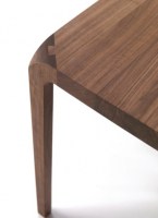 The Sleek table, showing the corner and leg join detail.